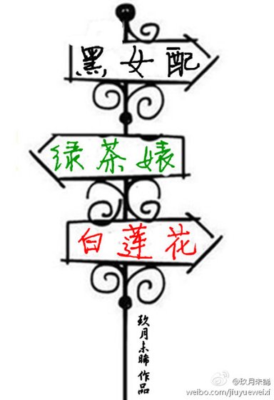 黑女配,绿茶婊,白莲花